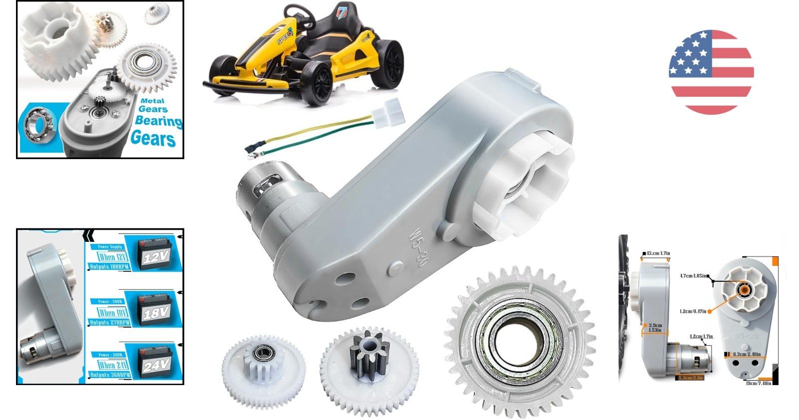 High Torque RS775 24V Motor Gearbox for Enhanced Kids’ Ride-On Car Experience