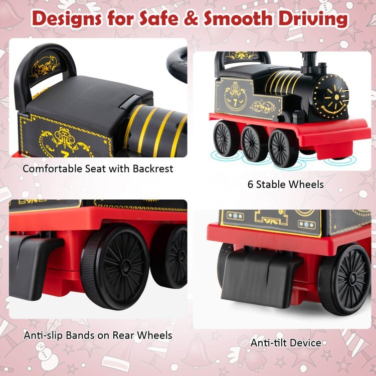 6V Rechargeable Battery Kids Ride on Electric Train Gift Kids w/Durable Wheels