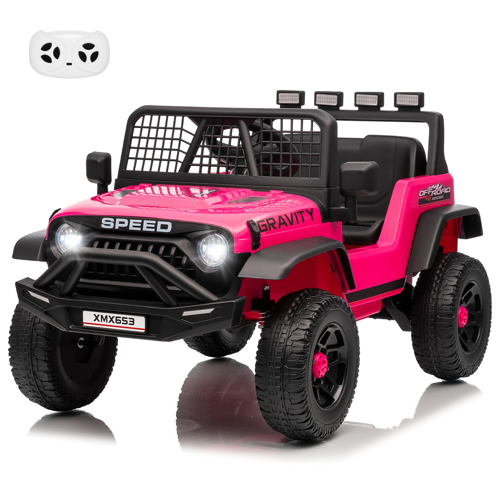 12V Kids Ride On Truck Extra Wide Seat Remote 3 Speed LED Music USB Toy