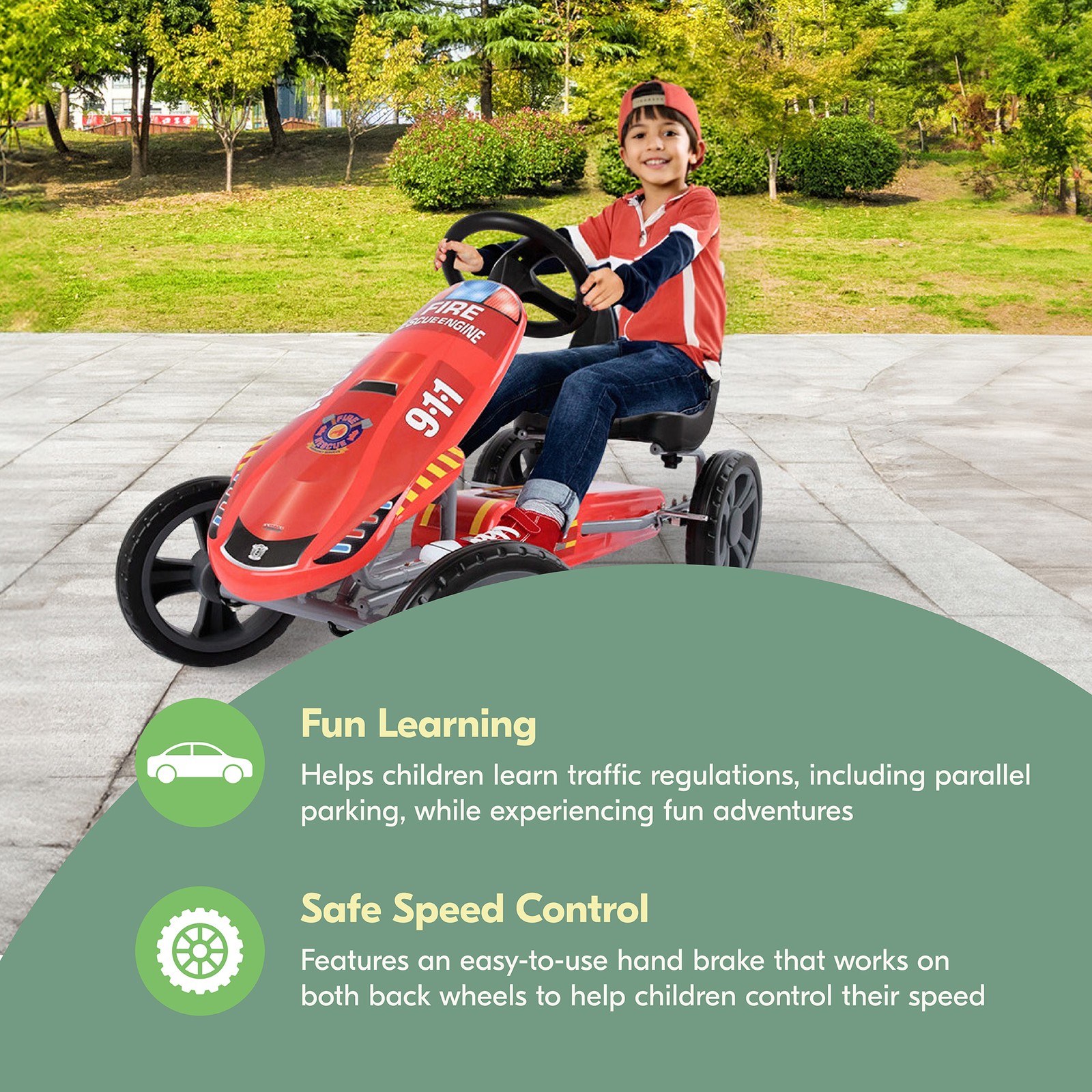 hauck Speedster Pedal Go Kart with Bucket Seat for Kids Ages 4 to 8 (For Parts)