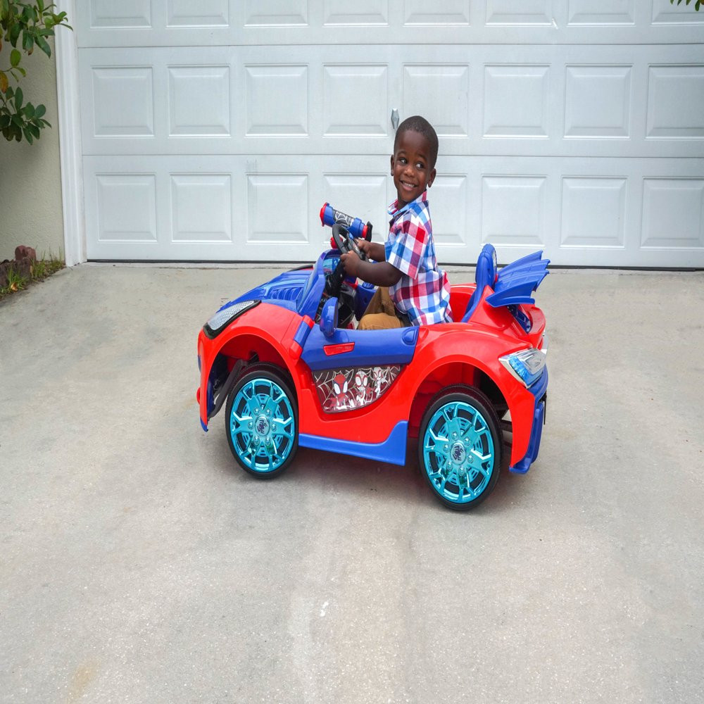 Kids Spider-Man Superhero Battery-Powered Vehicle w/ Authentic Graphics, Ages 3+