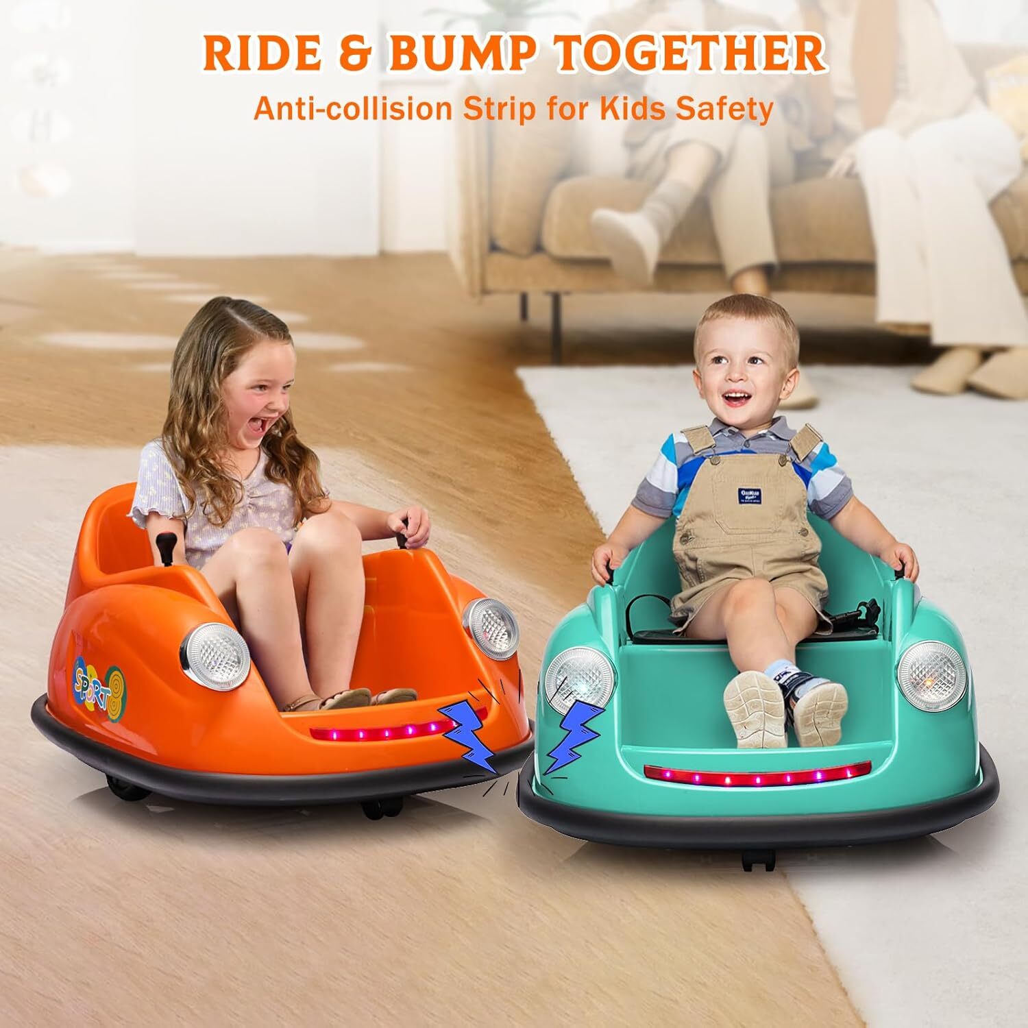 12V Kids Ride on Bumper Car 360° Spinning Electric Remote Toy w/LED Light& Music