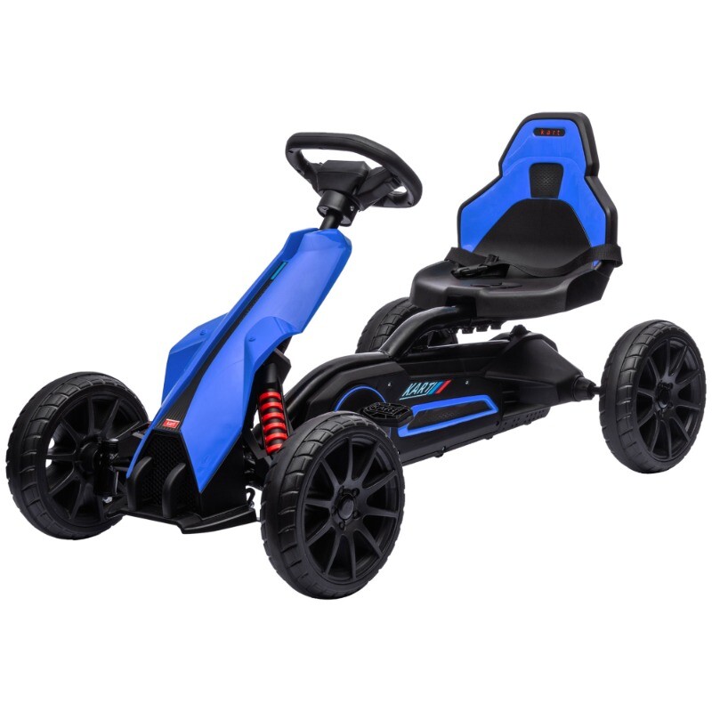 Kids Pedal Go Kart Ride on Toy w/ Adjustable Seat Swing Axle Handbrake Aged 3-8