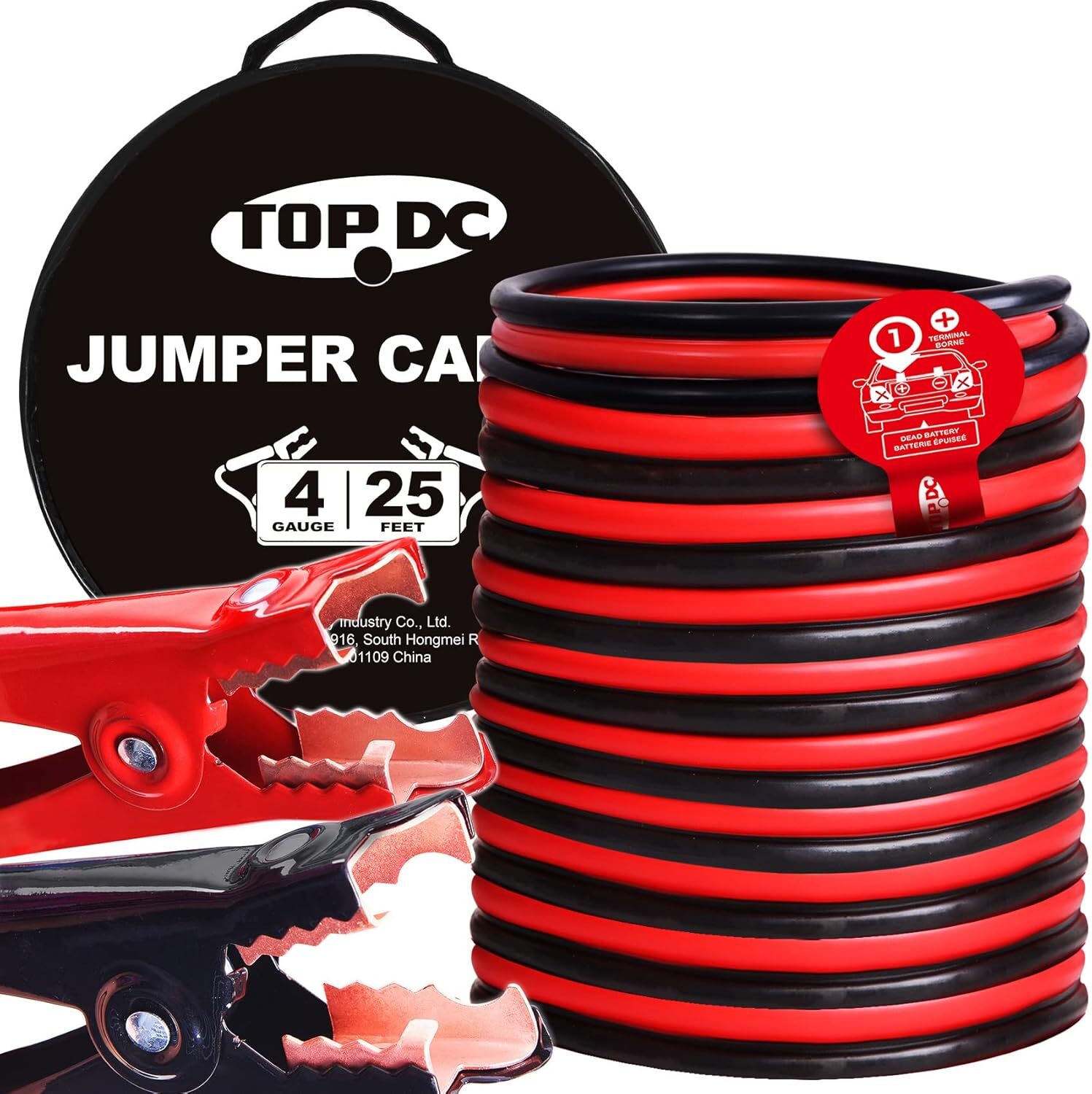 Jumper Cable Battery Charger Clamps For Car SUV Vans Trucks Heavy Duty 16/25 FT