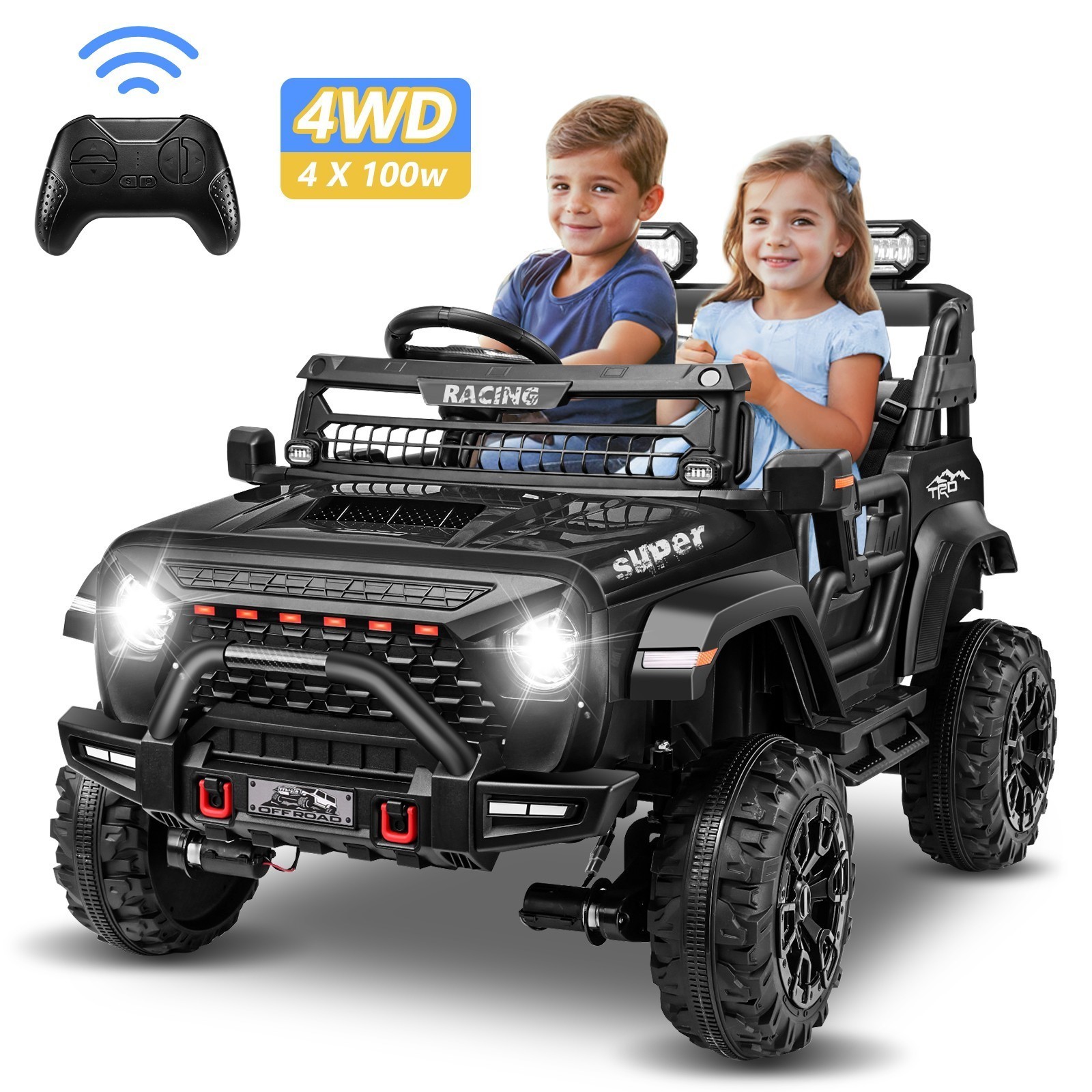 24V Ride on Car for Kids 2 Seater Truck with Remote Control and Bluetooth Gift#