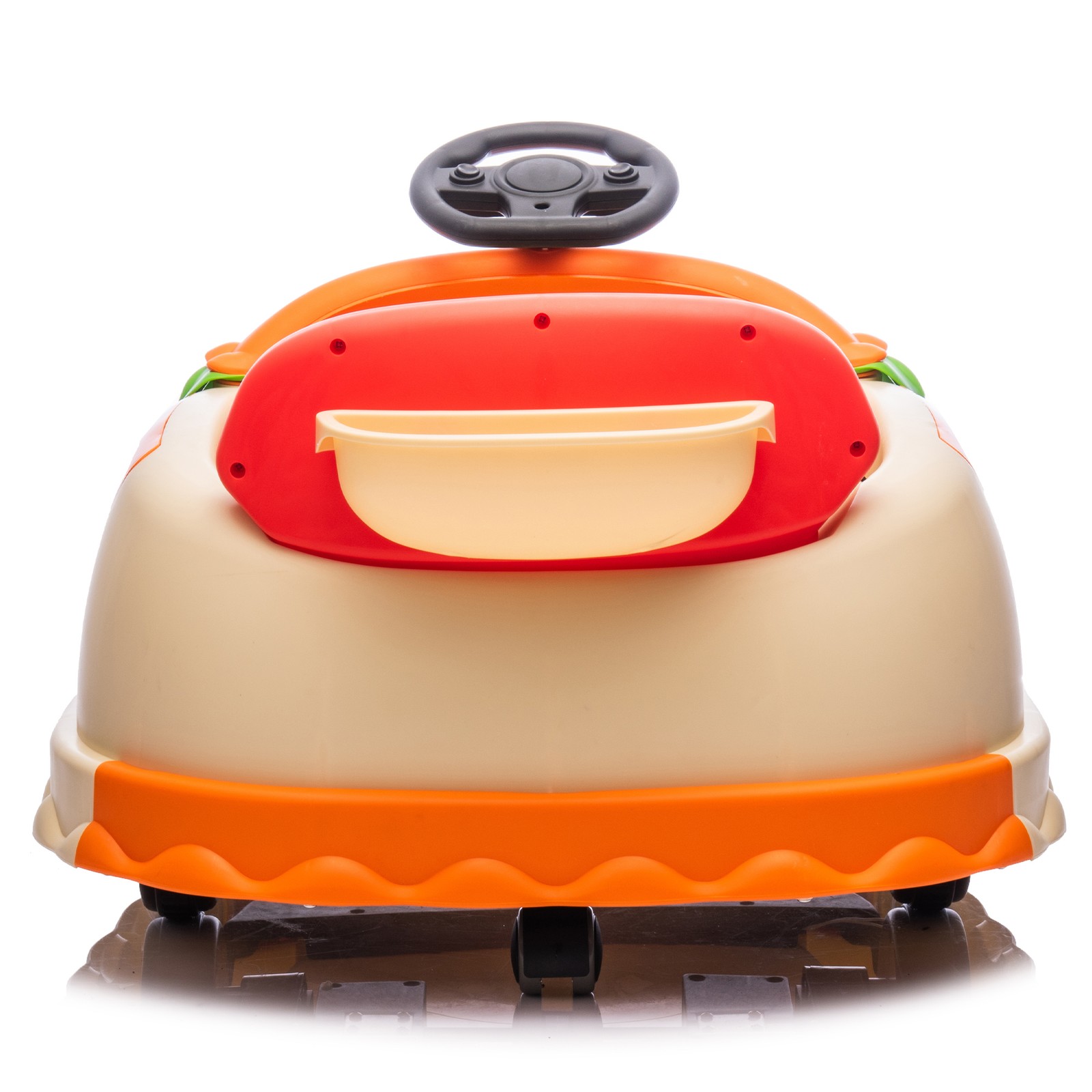 12V Kids Ride On Electric Bumper Car Cute Hamburger Design Storing Space For 2-5