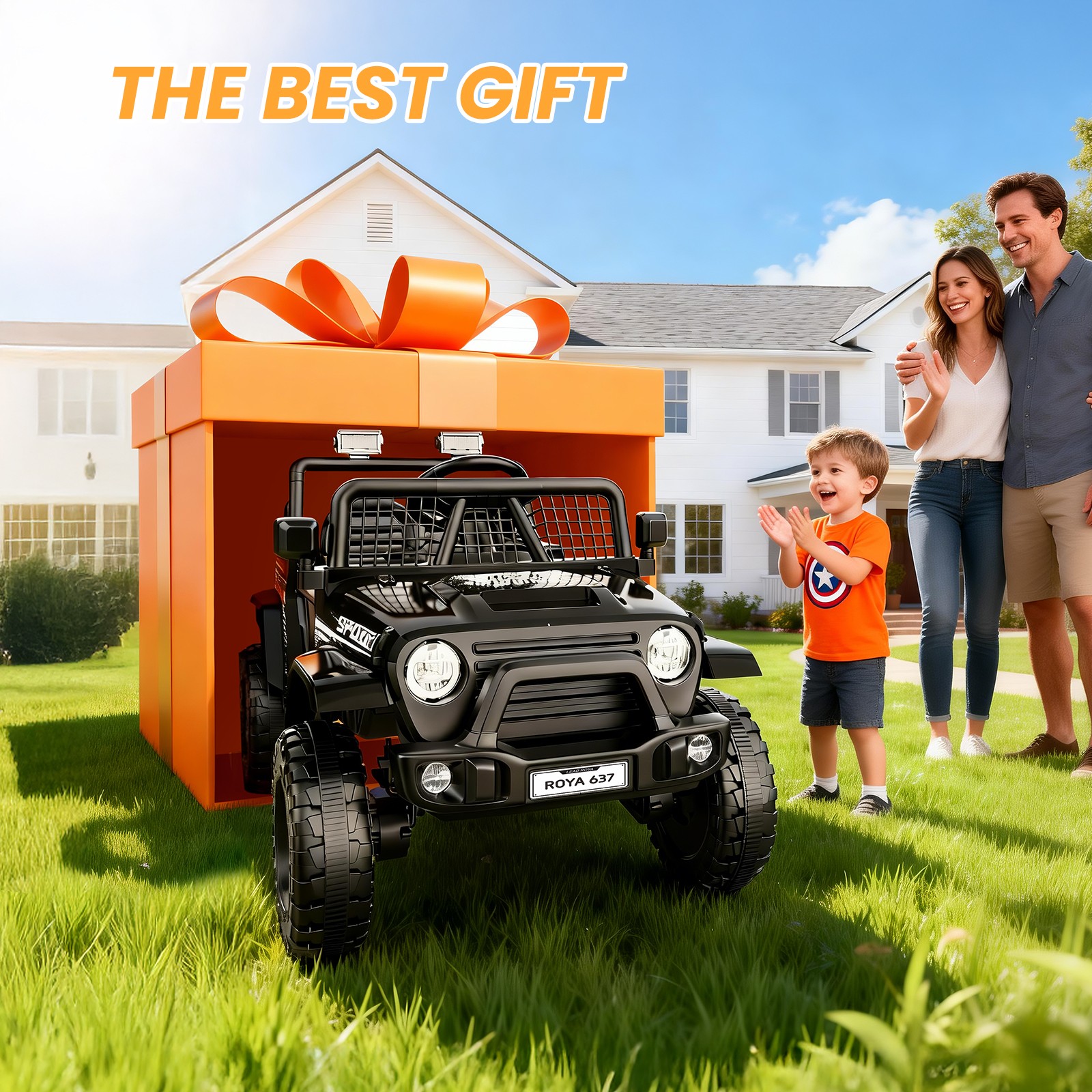 24V Kids Ride on Car 2 Seater Electric Truck Off-Road w/ Remote Control Toy Gift