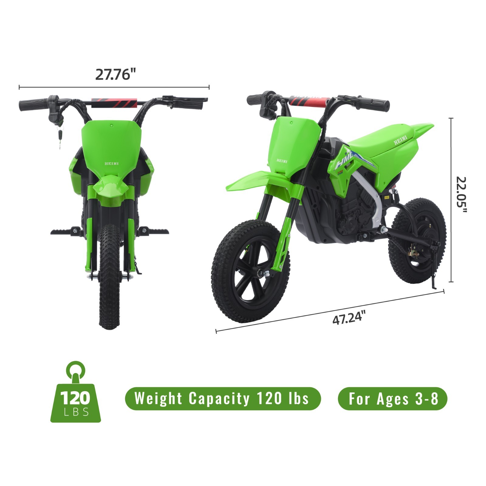 24V Kids Electric Dirt Bike Battery Motorcycle 12mph Pneumatic Tires+Drum Brakes