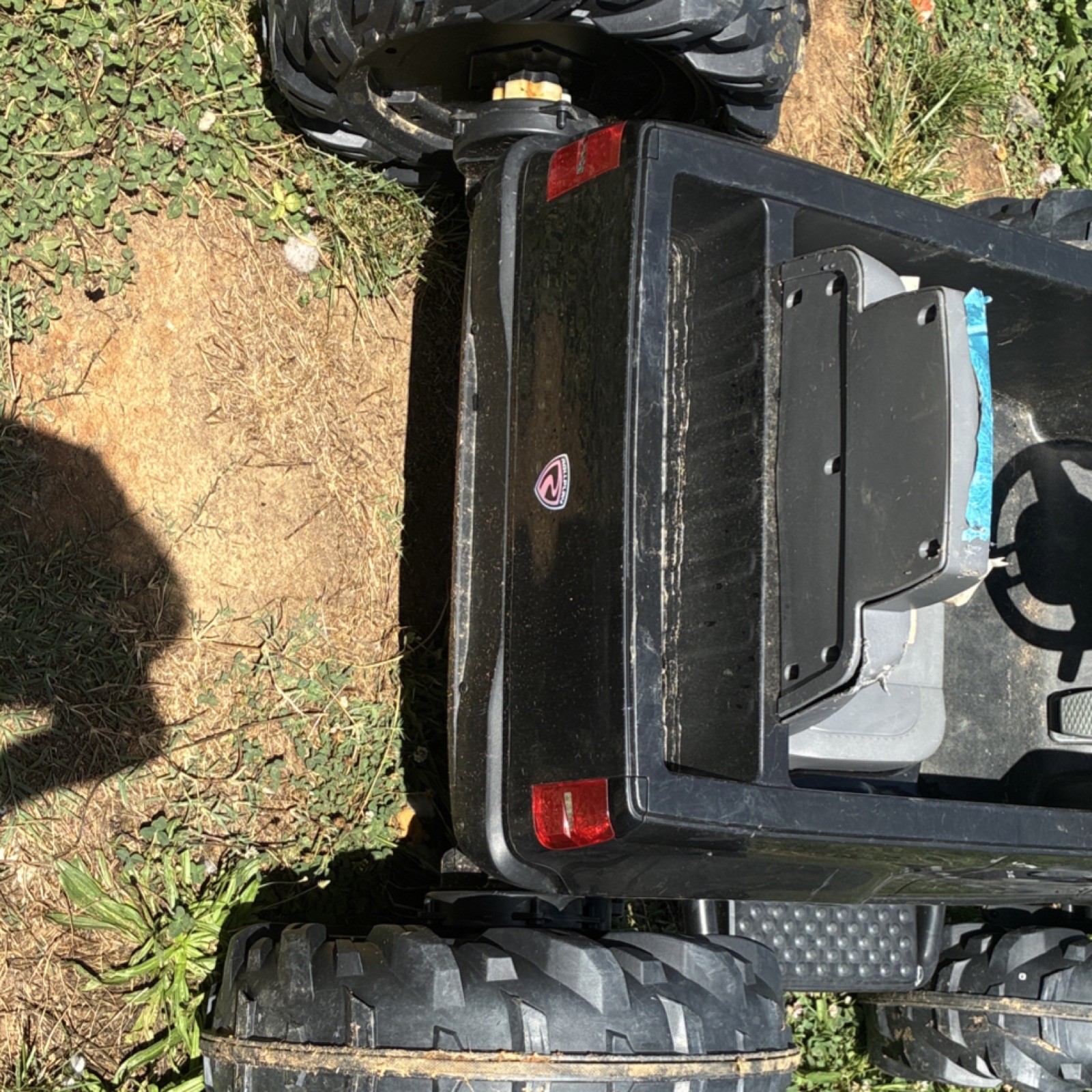 Kids Battery Powered Ride-On Truck, Black Off-Road Style, Large Tires