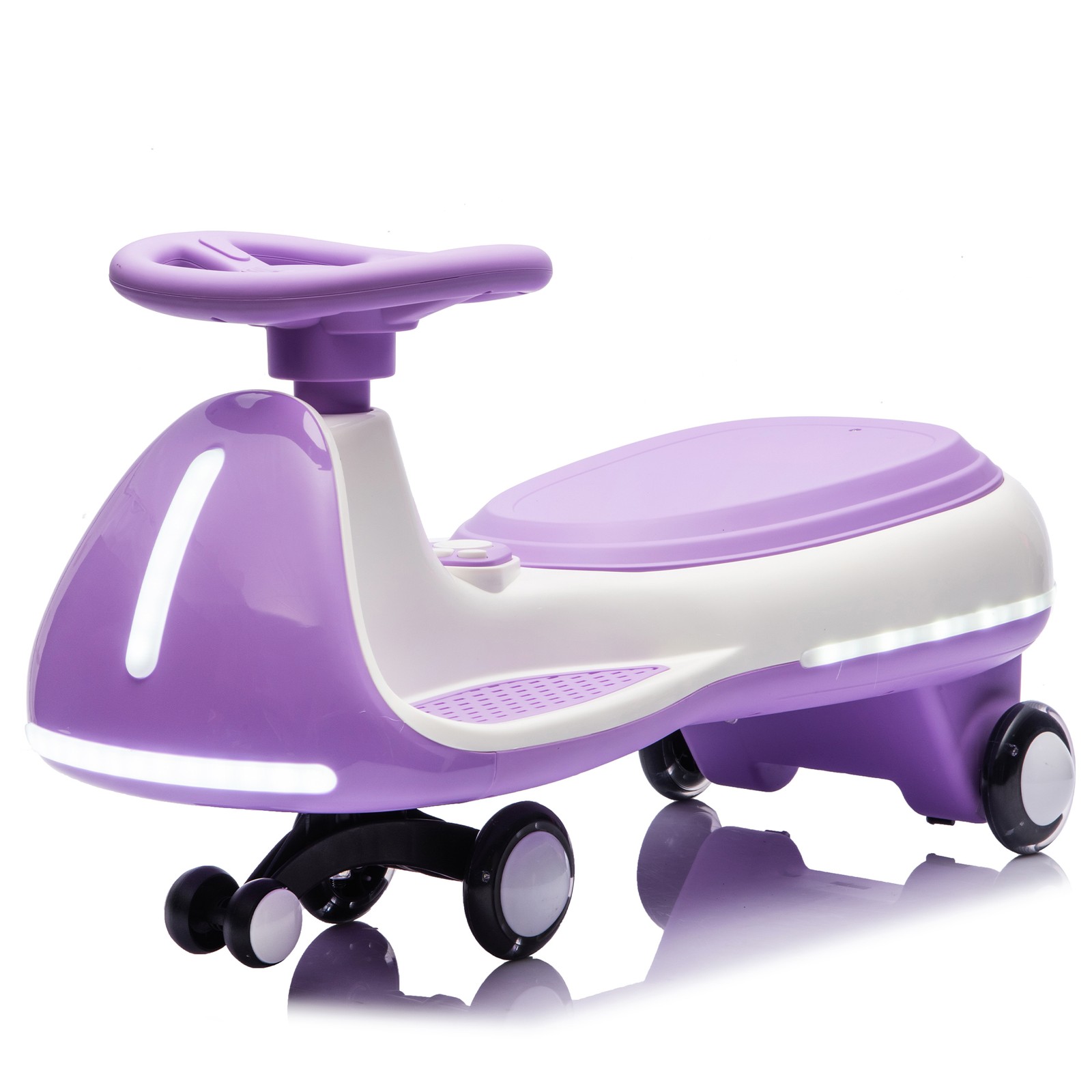12V Electric Wiggle Car For Kids 3-8 Ride On Toy LED Lights Bluetooth Music 5MPH