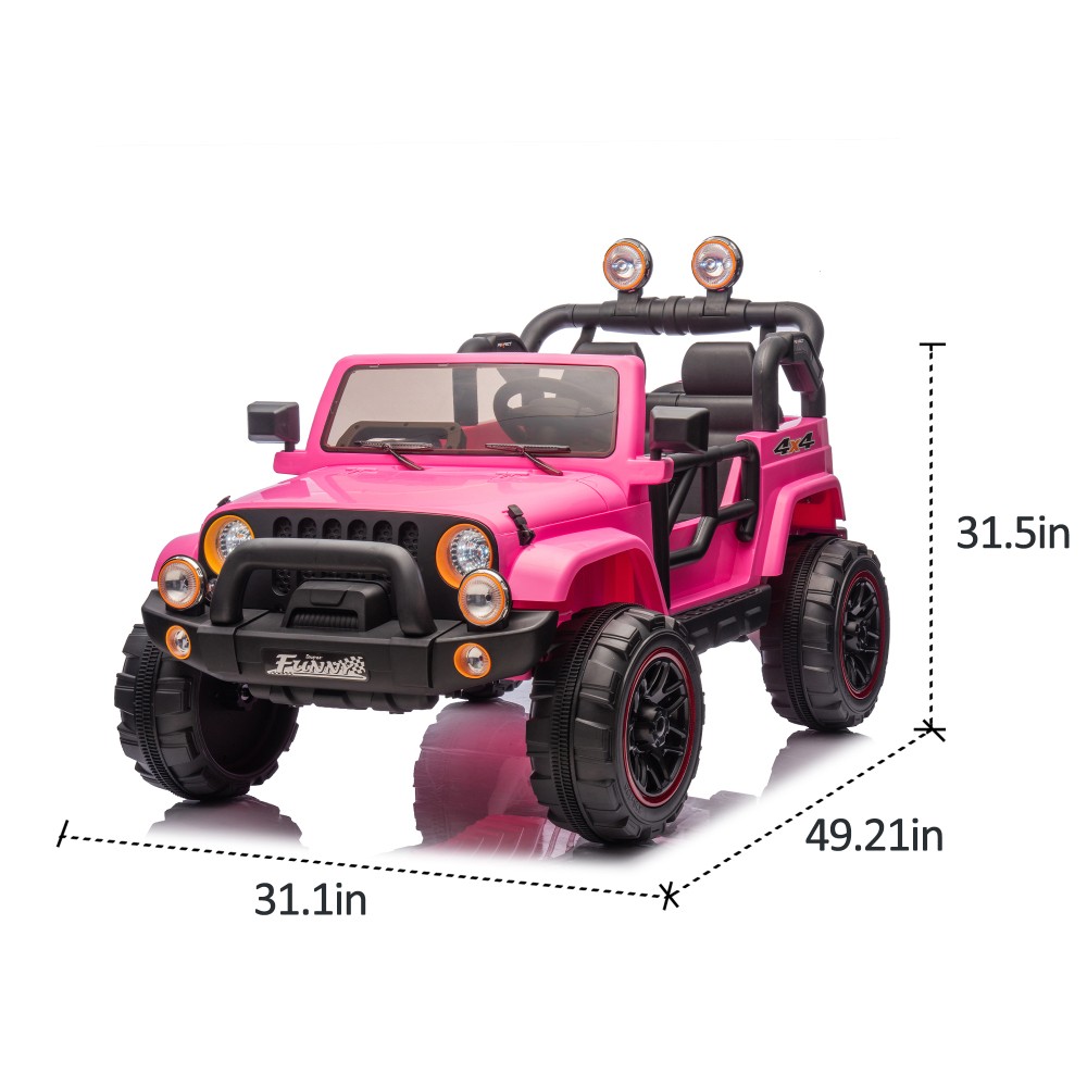 24V Kids Ride On Car 2 Seater Electric Truck Toy with Remote Bluetooth 2.5-4 MPH