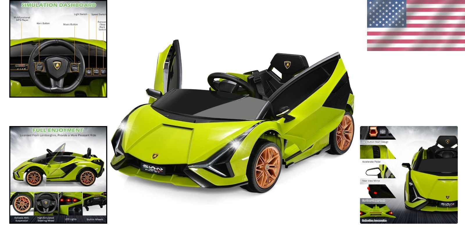 Electric Lamborghini Sian Roadster for Kids