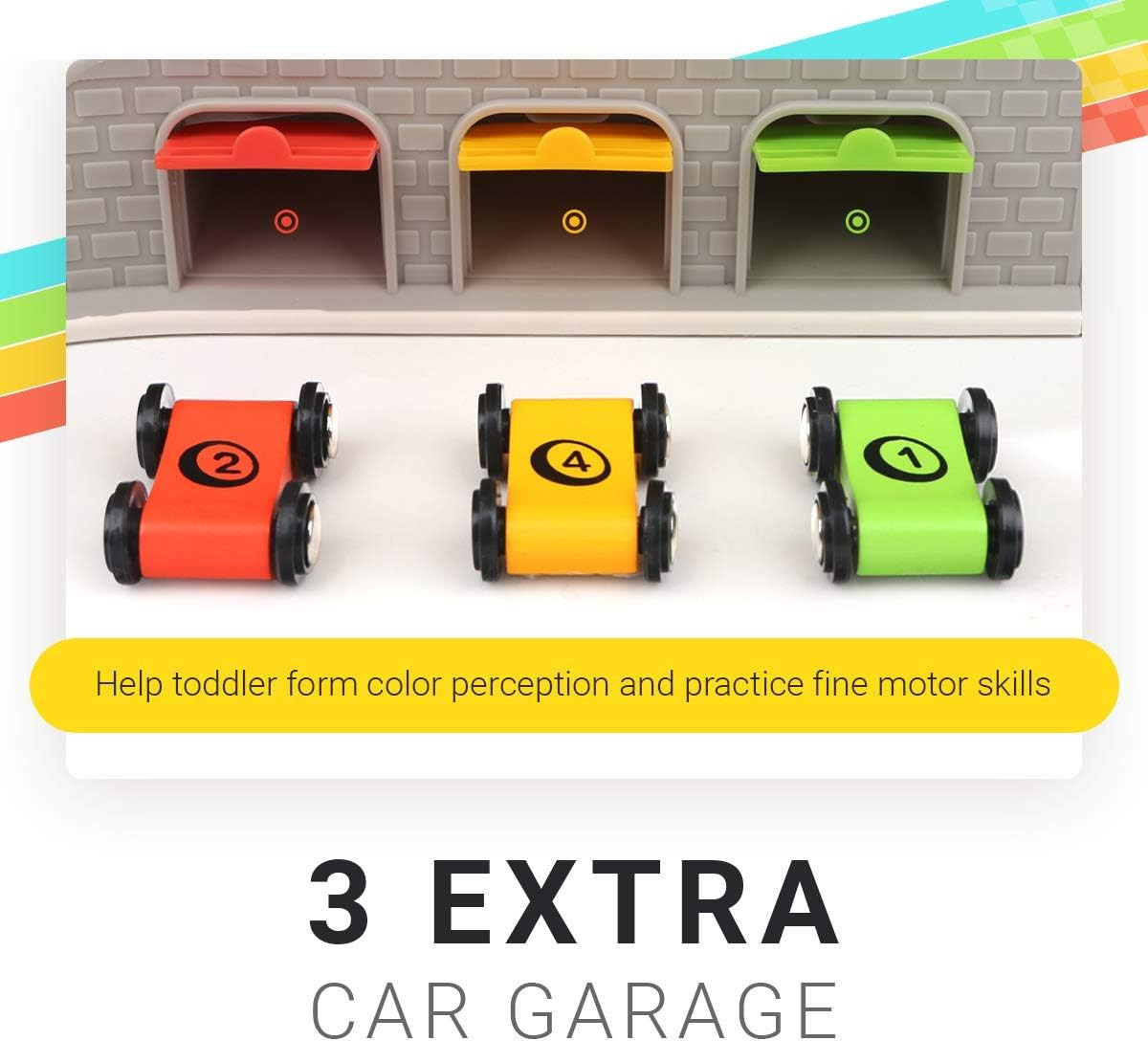 Car Ramp Toys, Race Track Car Toy for Toddler Age 2-4 Year Old Boy with 4 Cars,