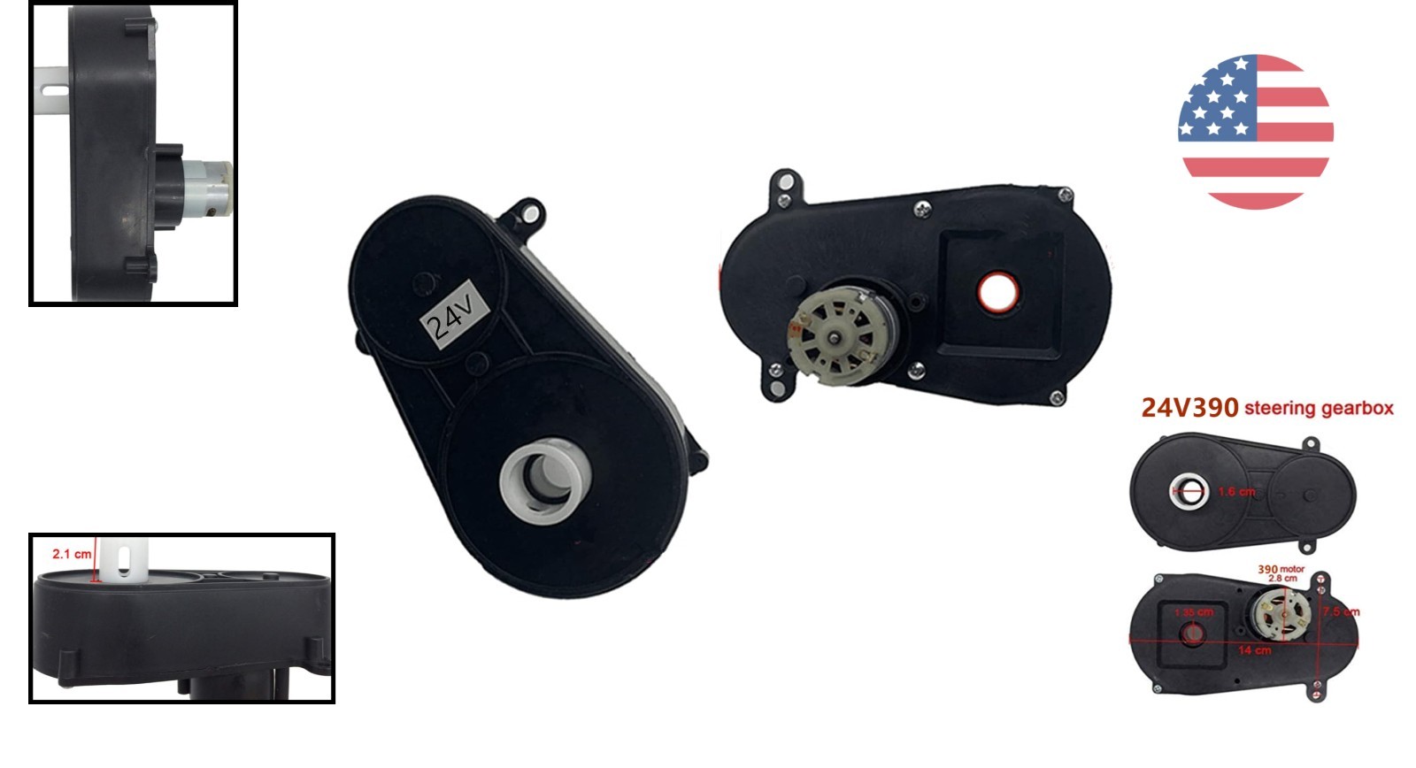 Children’s 24V Steering Motor with Gearbox – Essential Ride-On Replacement