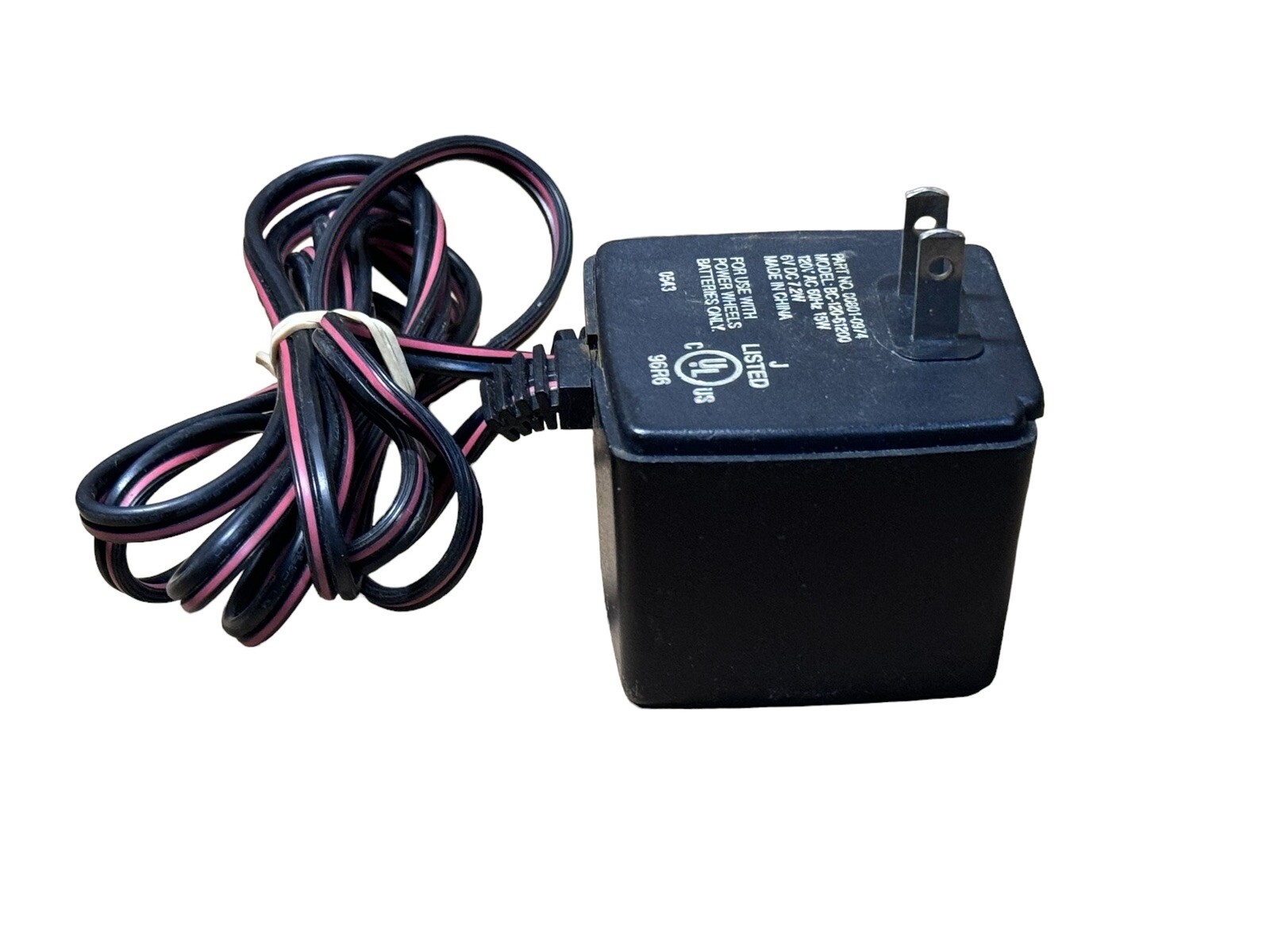 Fisher Price 00801-0974 Power Wheels BC-120-61200 Battery Charger 6V 7.2W