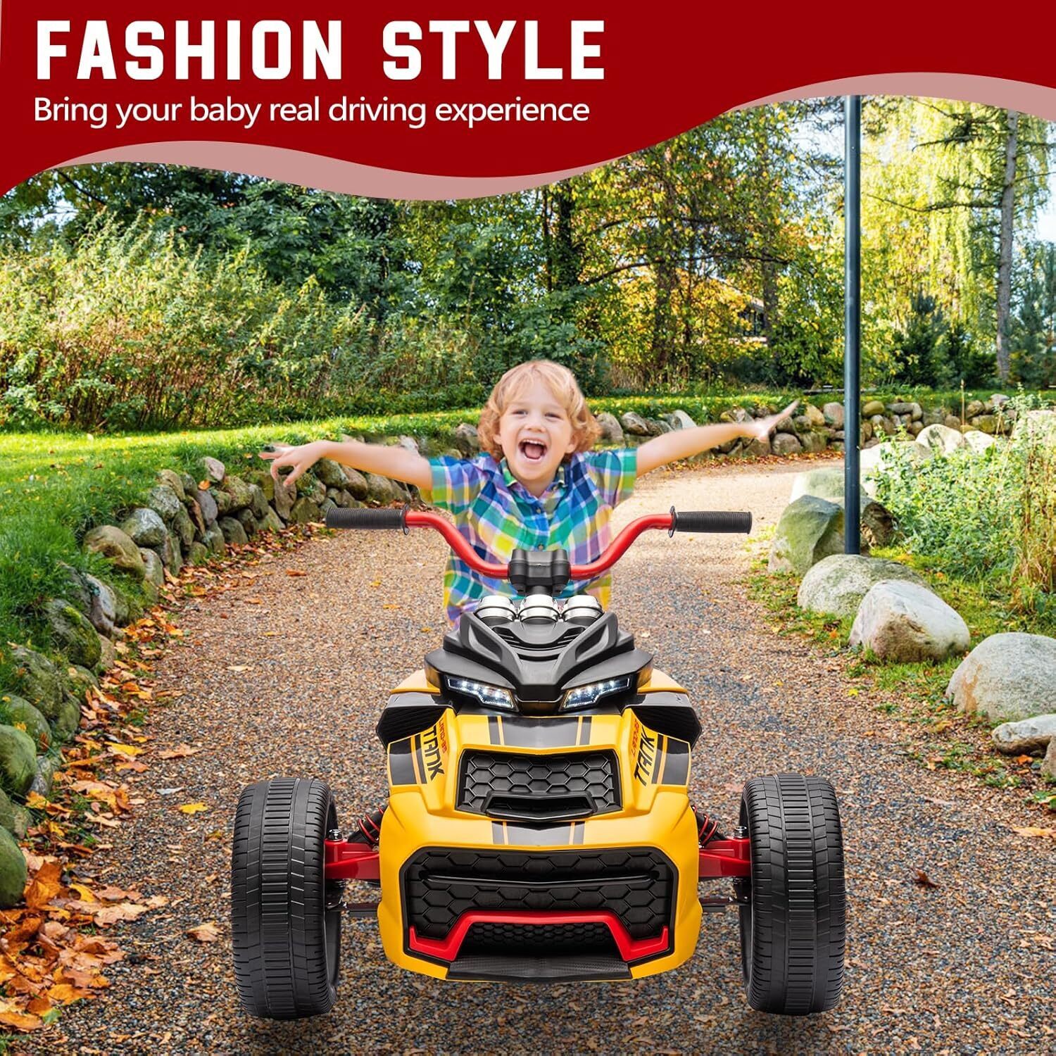 12V Kids Ride On ATV Electric Car Toy Battery Powered Toddler 3-Wheeler Gift