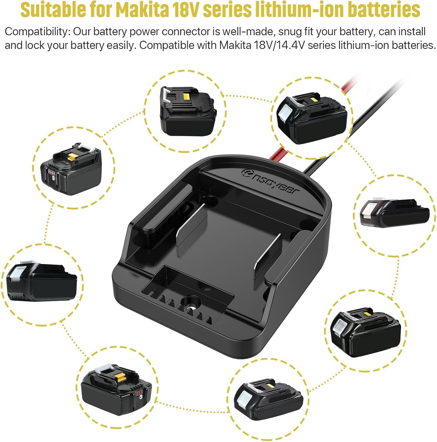 18V Power Wheel Adapter with Safety Fuse & Easy Installation Features