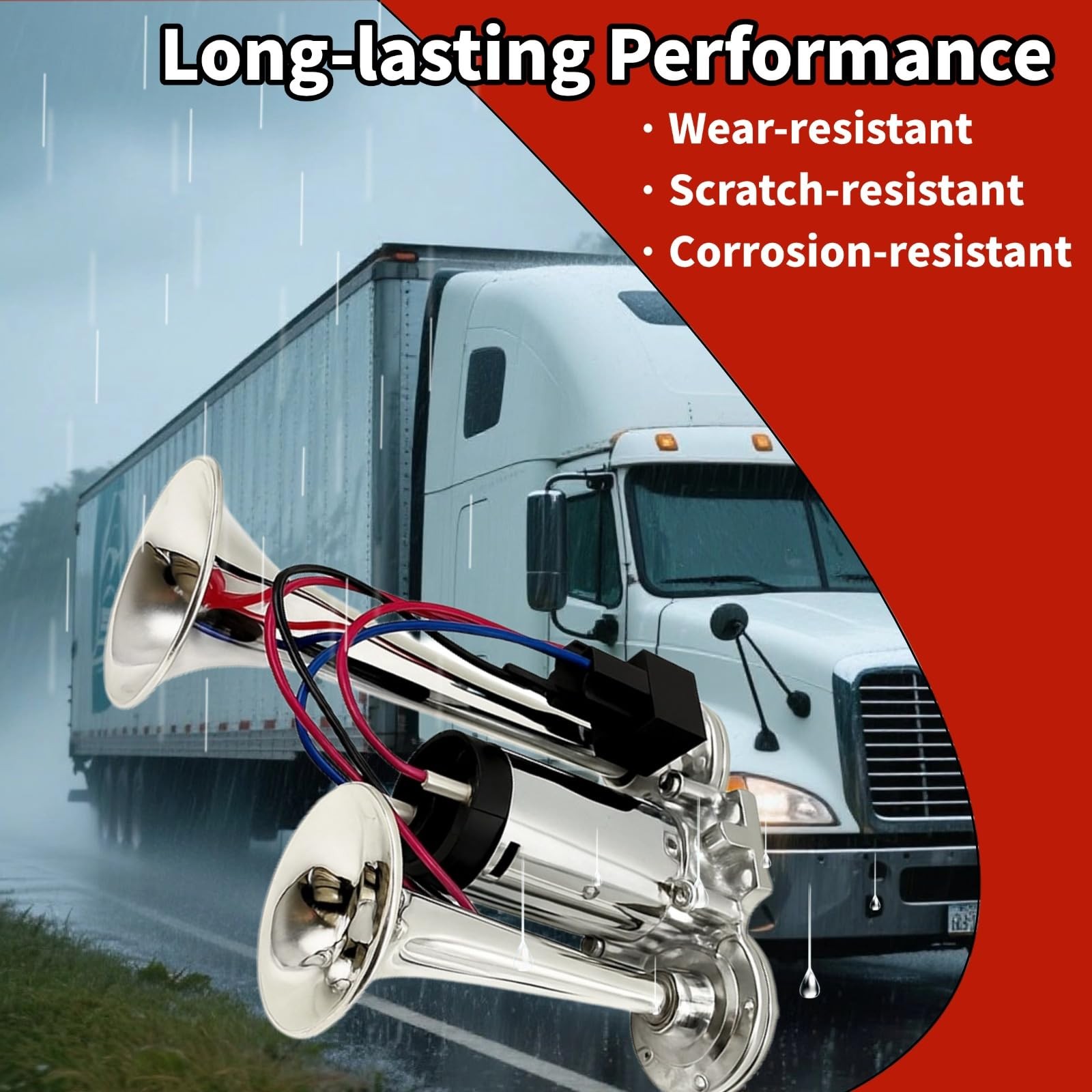 600DB Air Horn Kit Super Loud with Air Compressor, Train Horn Loud Dual Trump…