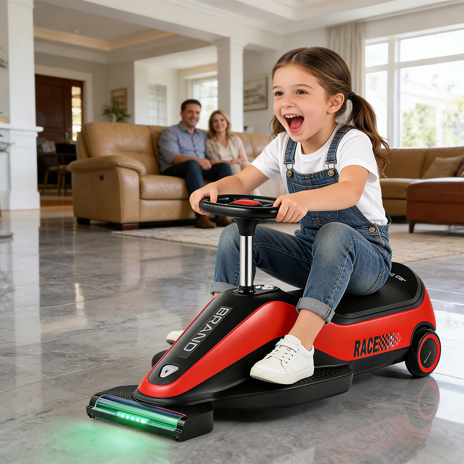 12V Kids Ride On Vacuum Cleaning Car Go Kart w/Detachable Dust Box,Music,2 Speed