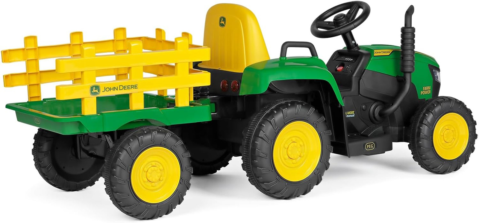 John Deere Farm Power 12 Volt Ride-On Tractor and Trailer with Remote Control