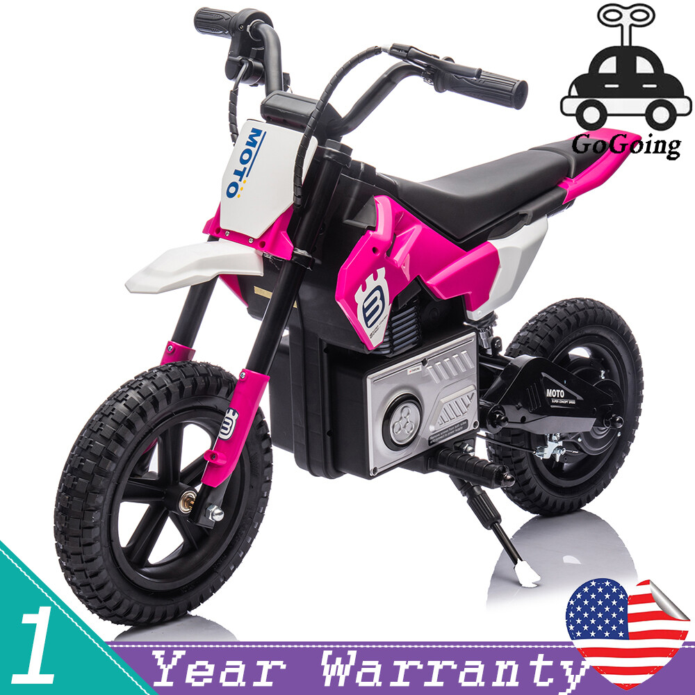 24V Kid Ride On Electric Toy Motocross Motorcycle 200W 3.1-9.32MPH for Aged 5-15