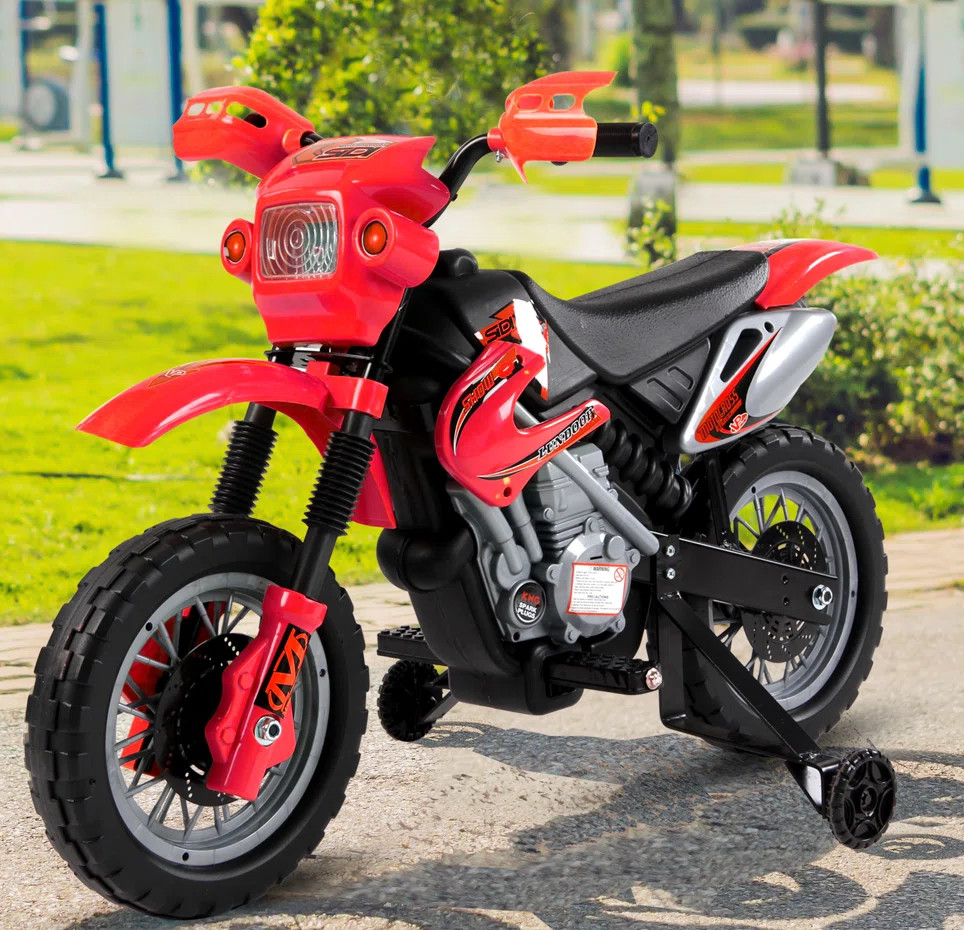 Aosom Battery Powered Ride On Dirt Bike 6V Kids Motorcycle with Music & Lights