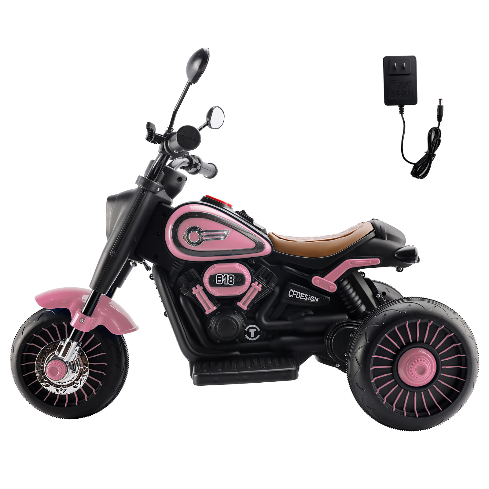 3Wheel 6V Kid Ride On Motorcycle Electric Toy With Colorful Light Music Pink B9