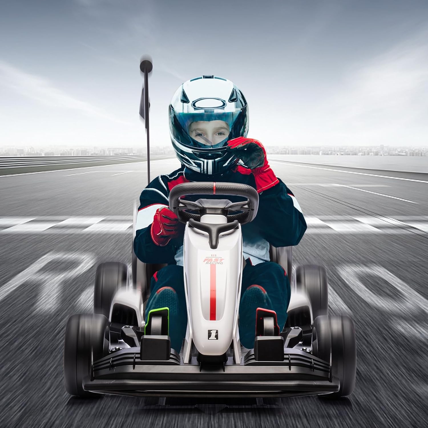 24V Kids Ride on Go Kart Max 7.5mph Variable High Speed Drifting Car Kids Gifts