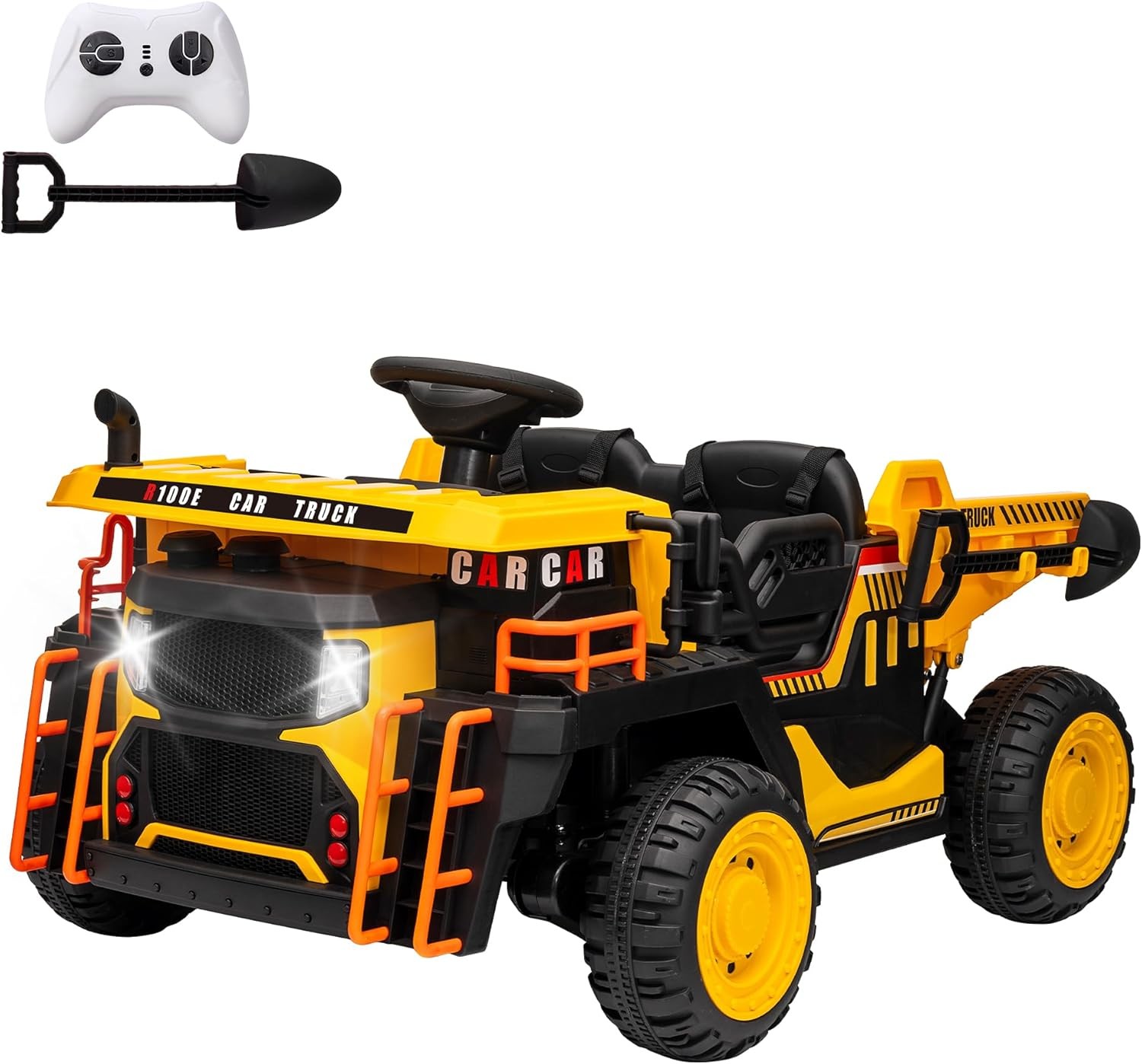 GARVEE 2-Seater 24V Ride-On Dump Truck w/ Remote Control, Lights, Music,Dump Bed
