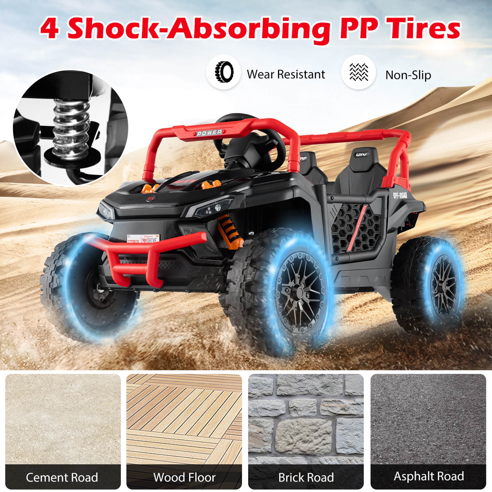 12V Kids Ride on Truck w/Parental Remote 3 Speeds & Reverse Forward Function