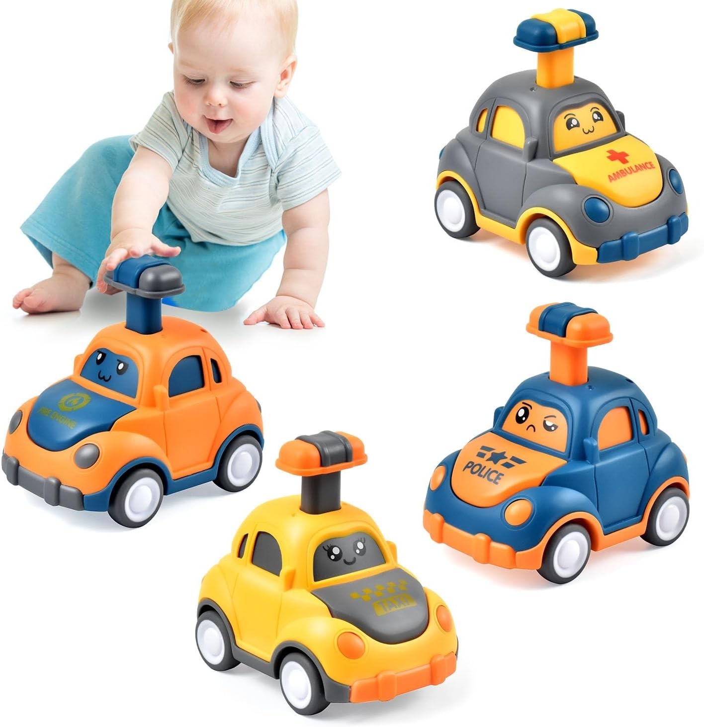 Colorful Non-Toxic Toy Car Set for 2-3 Olds – Perfect First Birthday Gifts