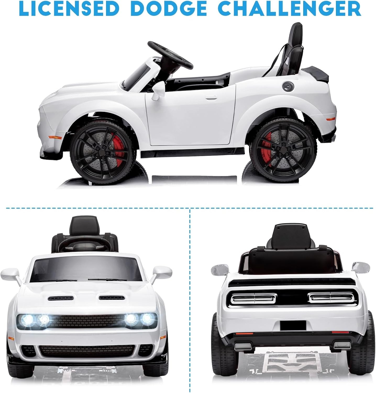 12V Kids Car Licensed Dodge Challenger Electric Car for Kids with Remote Control