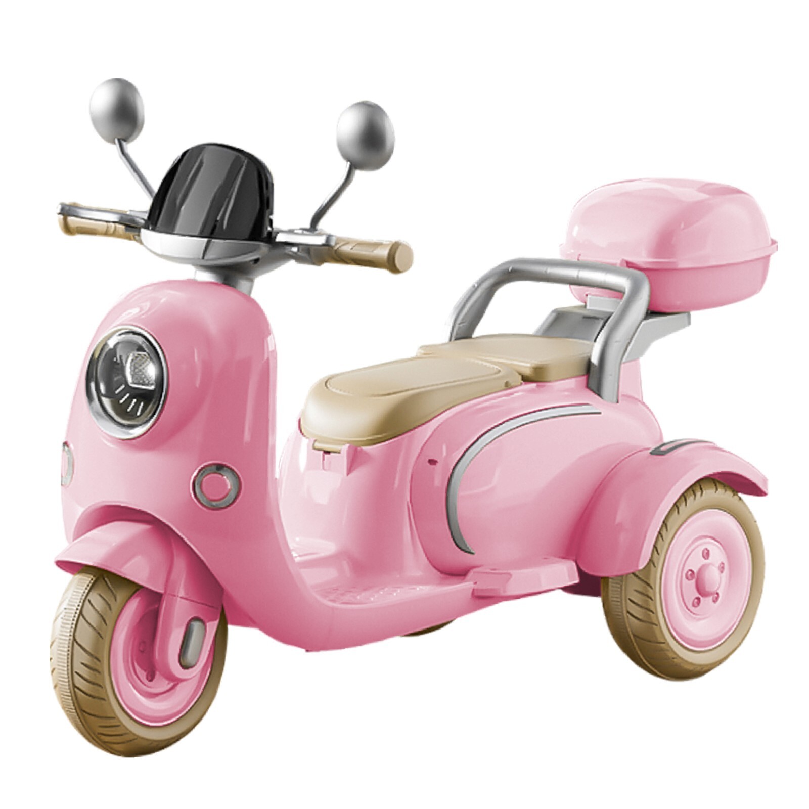 Pink 12v Kids Ride On Motorcycle Girl Moped Battery Electric Motorbike with LED