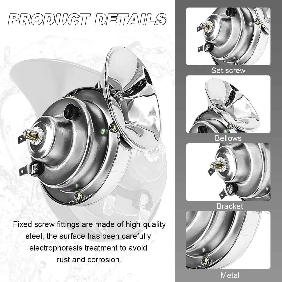 300DB Super Loud Train Horn 12V Waterproof Air Horns Kit High Low Tone Car Ai…
