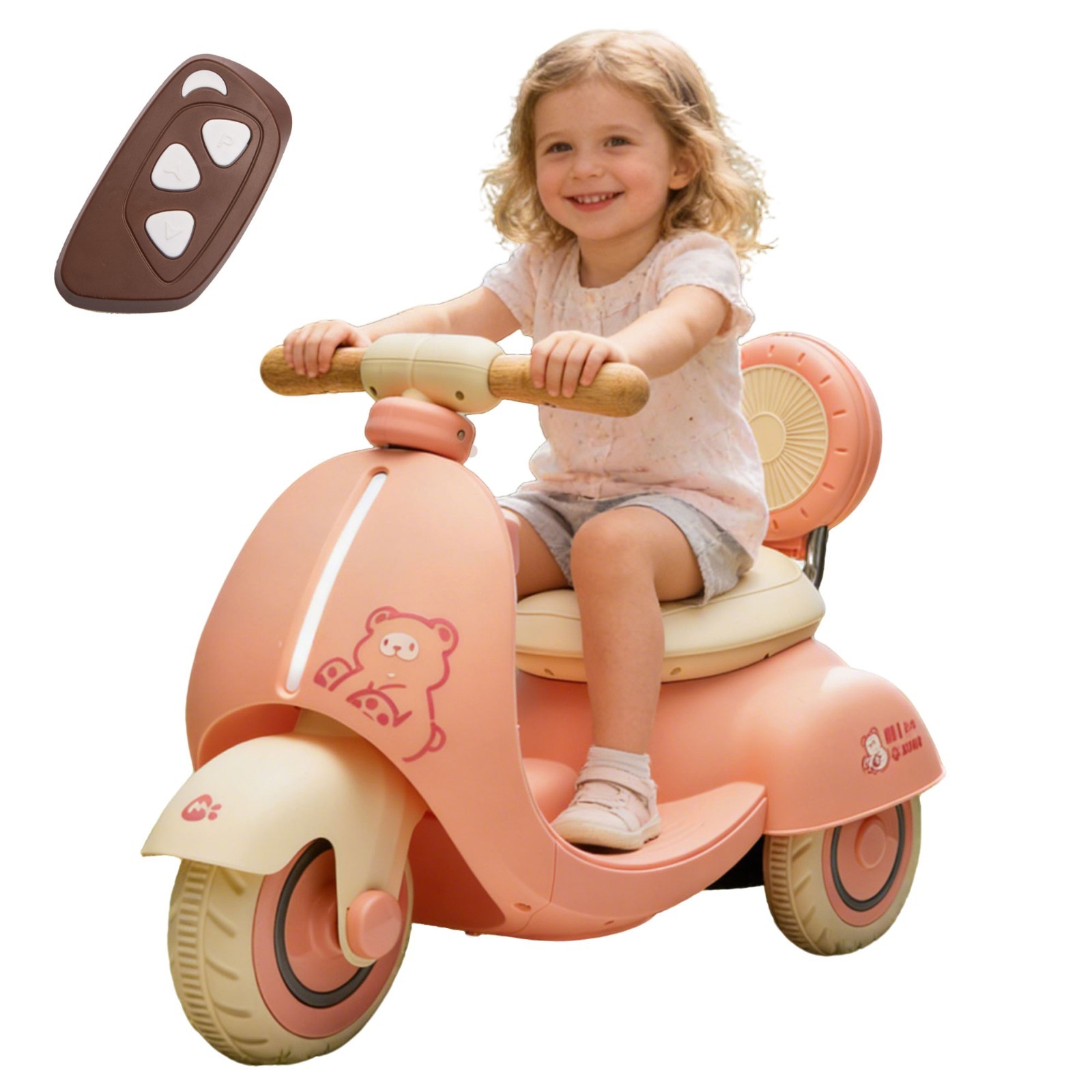 12V Kids Ride On Electric Motorcycle w/Remote, 3-Wheel Scooter for Toddler 1-3