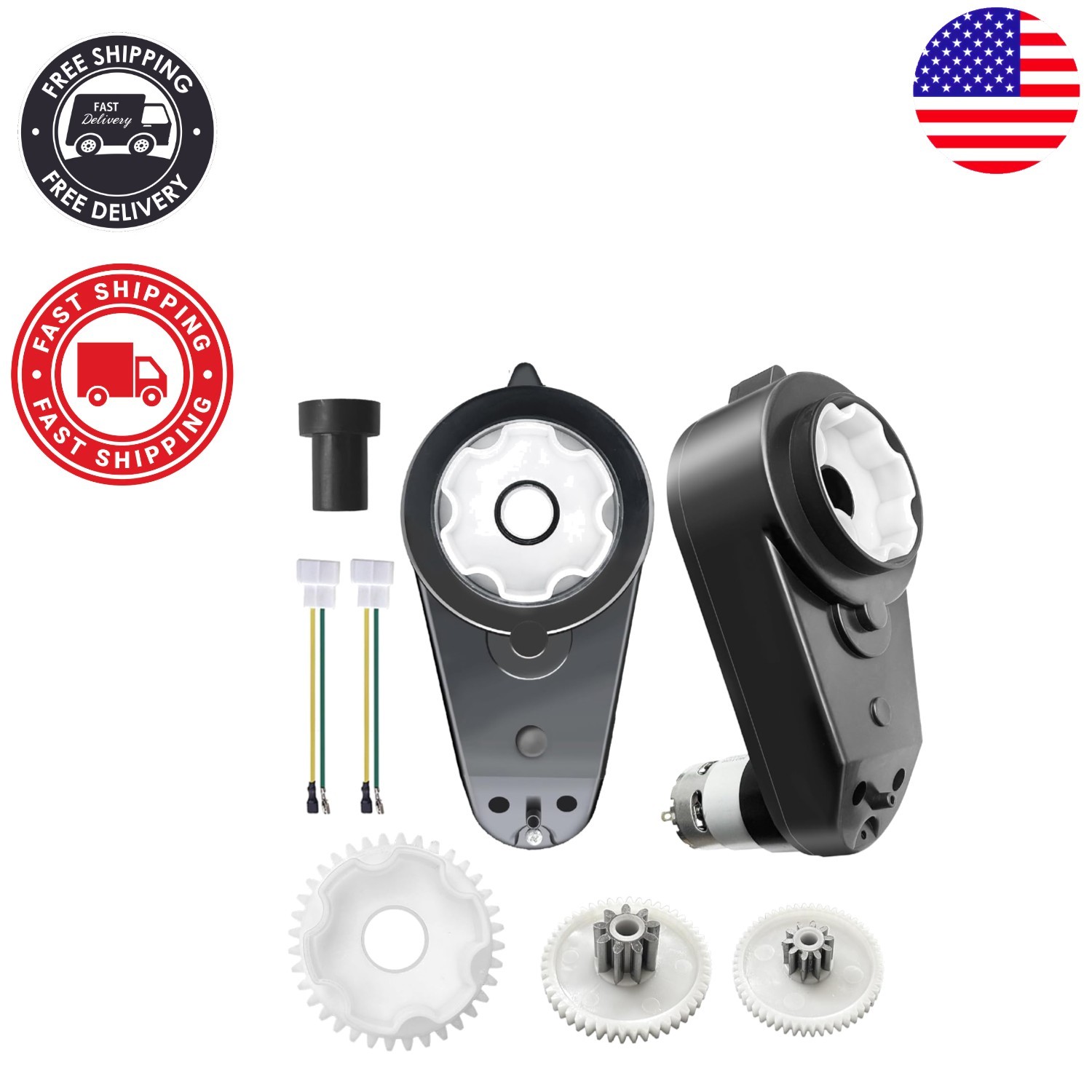 Versatile 2PCS Motor Gearbox RS555: 12000RPM, 1.6CM/0.61IN, 1.9CM/0.74IN Sizes