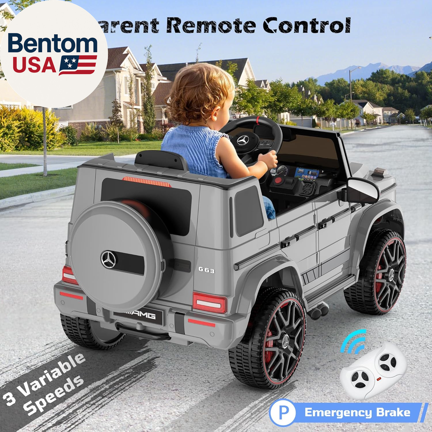 Licensed Mercedes-Benz G63 Car for Kids, 12V Ride on Car W/Parent Remote Control
