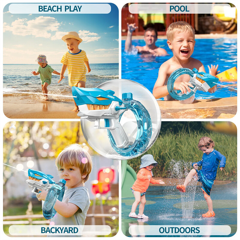 New Shark Electric Water Gun Toys Fully Automatic Continuous Fire Water Gun Larg