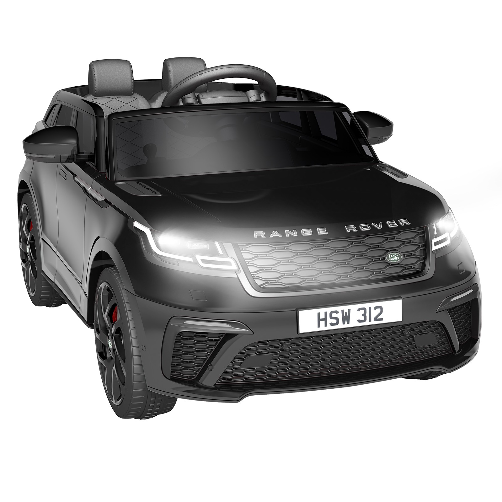 12V Land Rover Licensed Ride-On Car for Kids w/ Remote, LED Lights & Music,Black