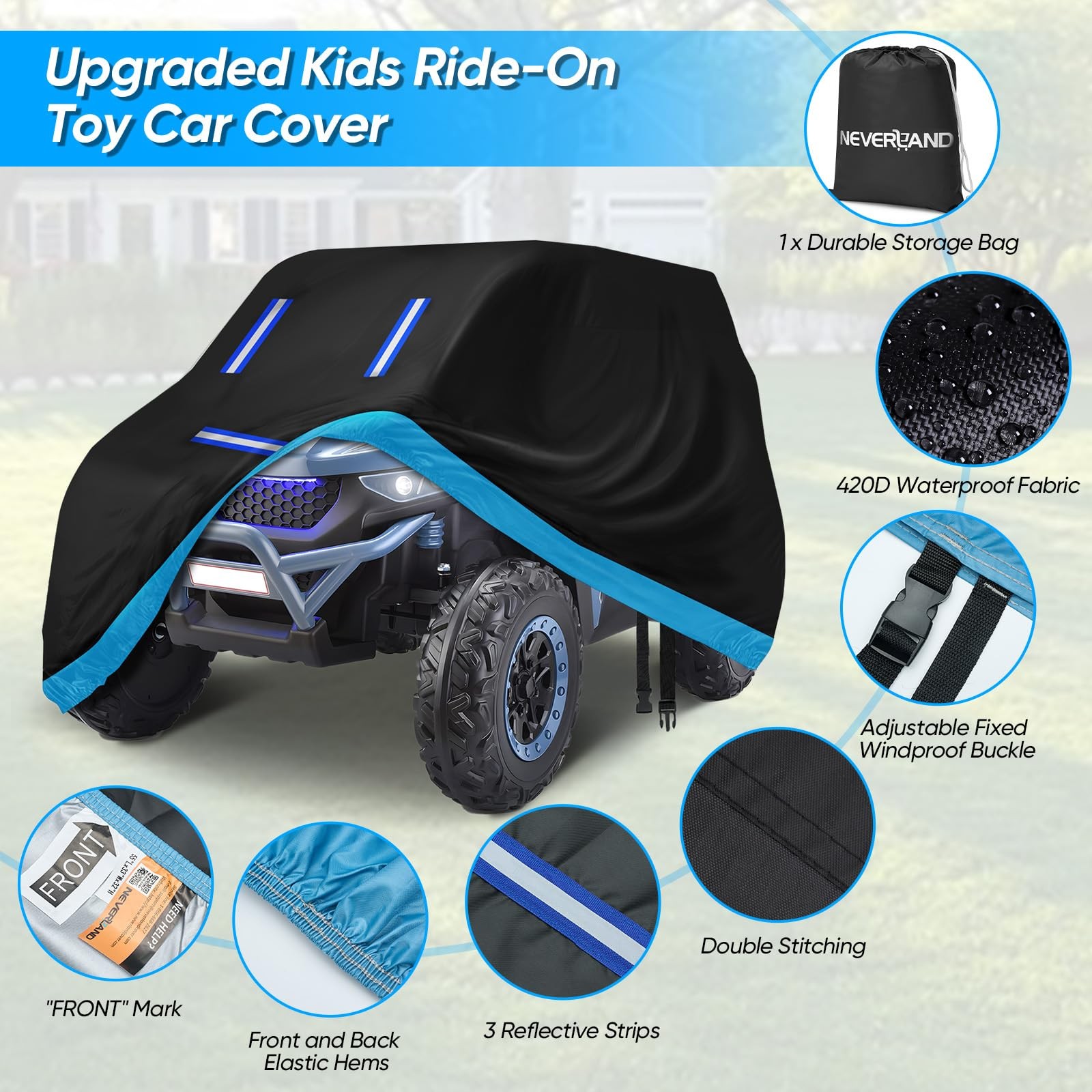 Kids Ride On Toy Car Cover,Large Power Wheels Cover Waterproof,Heavy Duty 420…