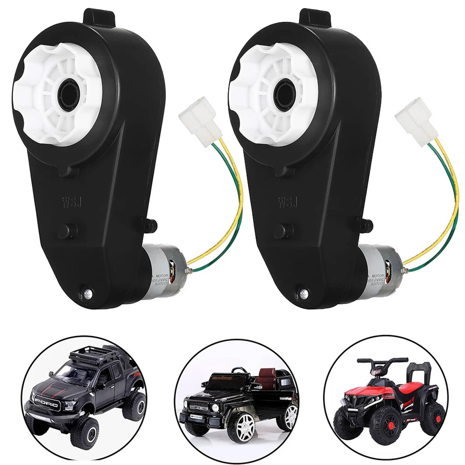 1 Pair 12V Power Wheels Gearbox 40000rpm Motor for Electric Car Kids Ride On Typ