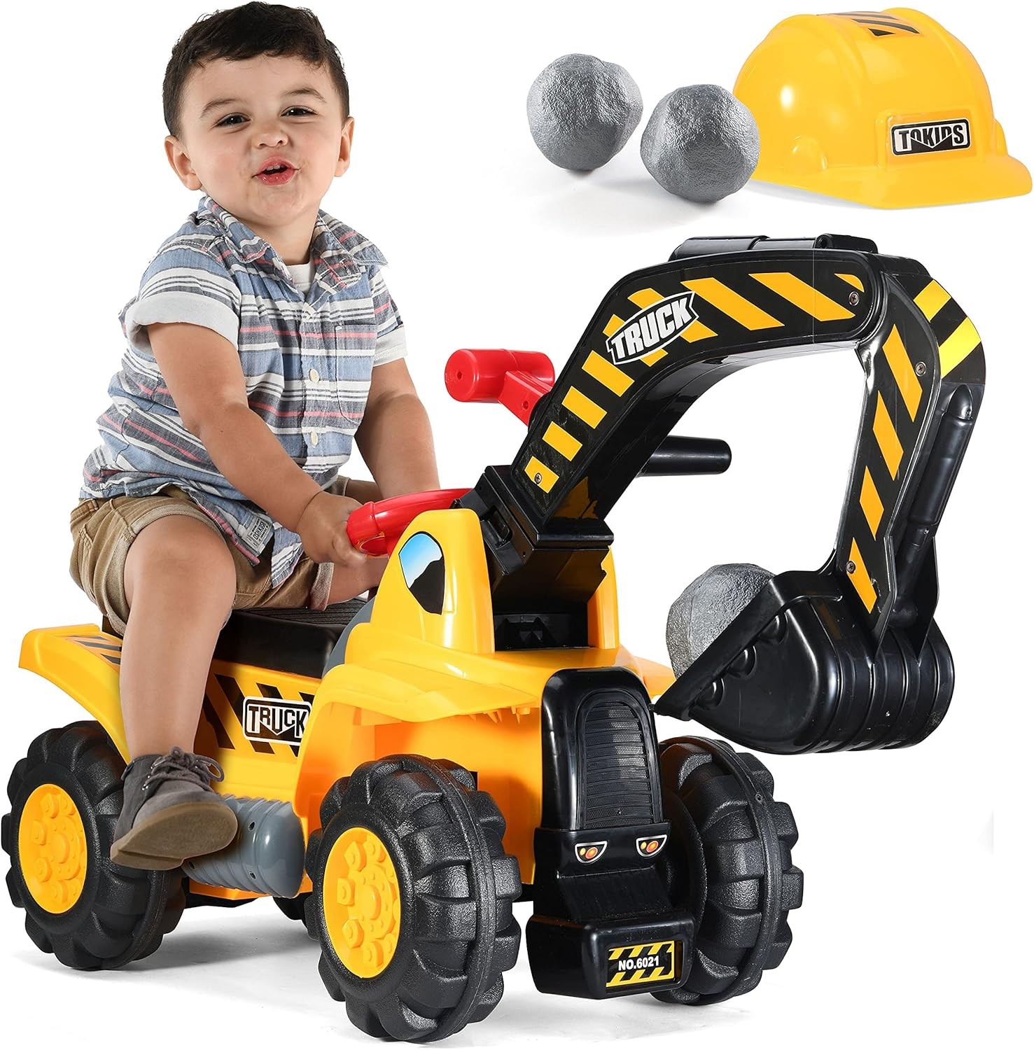 Toy Tractors Kids Ride On Excavator Music Sounds Digger Scooter Bulldozer
