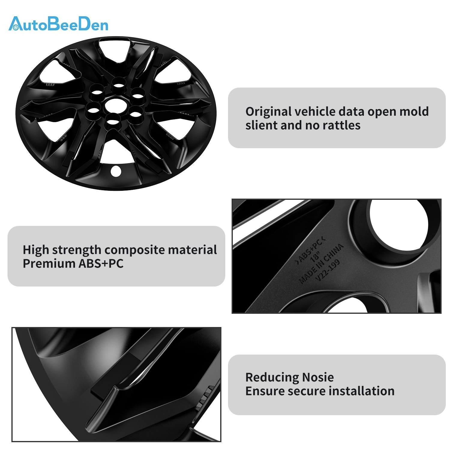 4-Pack 18 inch Wheel Skins Compatible with Chevrolet Chevy Blazer 2019 2020 2…