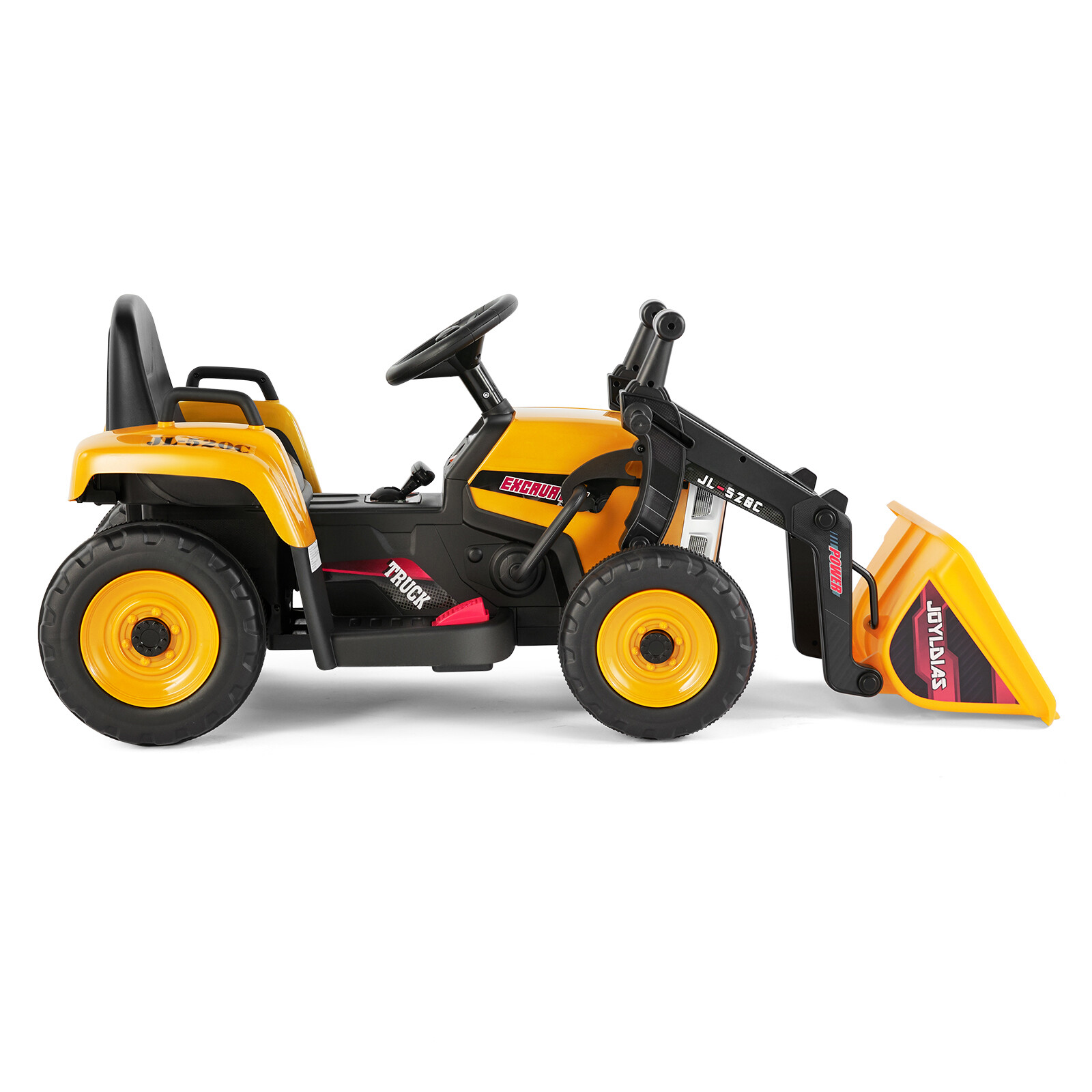 12V Battery Kids Ride On Excavator Digger Car with 3 Speed,Music,Remote Yellow