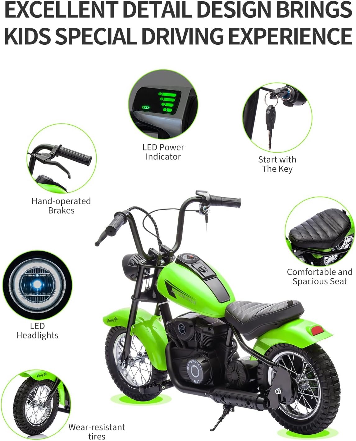 24V Electric Dirt Bike for Teens,250w Brushed Electric Motorcycle, Up to 14MPH