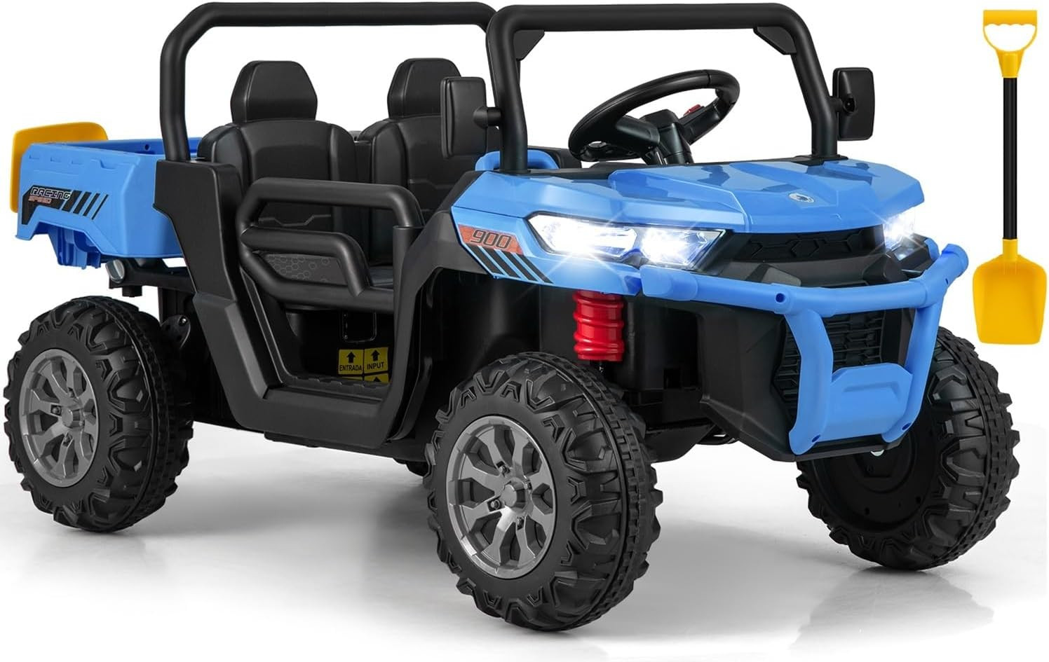 2 Seater Ride on Car, 12V Off-Road UTV Electric Vehicle with Remote Control, Dum