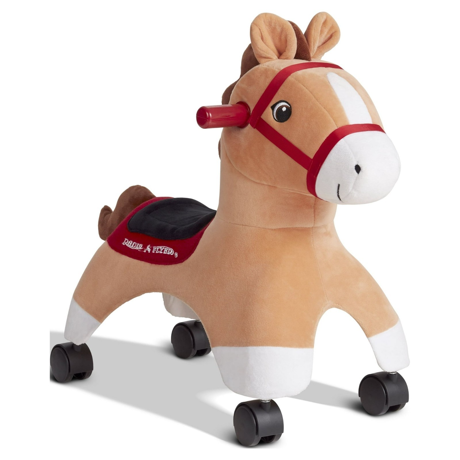Radio Flyer, Boots: Rolling Pony, Plush Caster Ride-on Horse for Girls and Boys