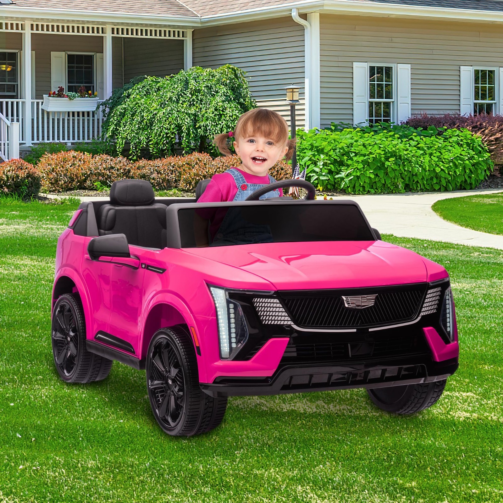2 Seaters Cadillac Licensed 24V Ride On Car Girls Gift w/ Parent Remote Control
