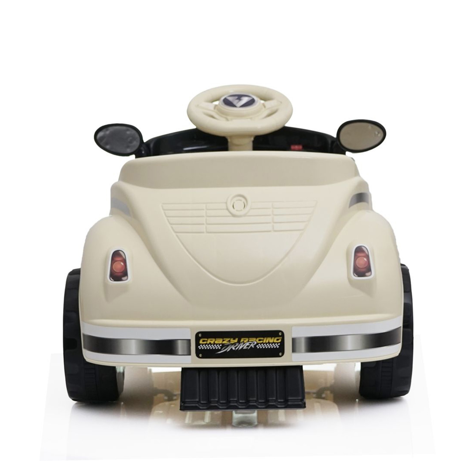12V Kids Ride On Car Wheel LED USB & Bluetooth Suitable for Kids Aged 2-4 Beige