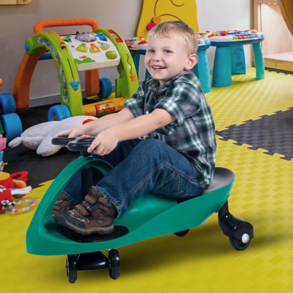 Durable Green Wiggle Car for Kids – Fun Outdoor Toy with No Batteries Needed!